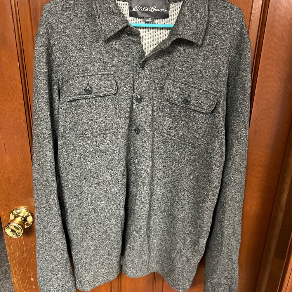 Eddie Bauer Men's Gray Jacket button down size medium